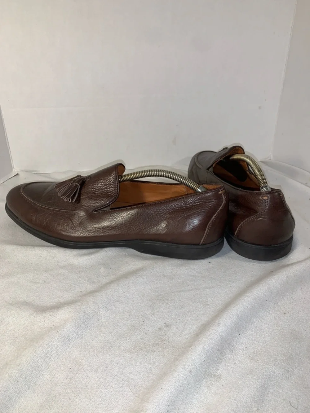 Gentle Souls Men's Dark Brown Leather Tassel Loafers